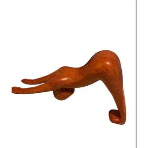 Wood Yoga Pose Statue Meditation Sculpture Asana Wood Carving Sculpture